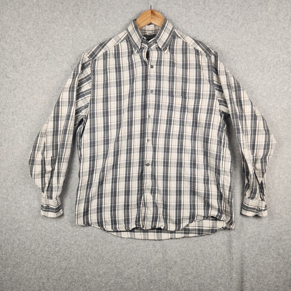 Ermenegildo Zegna Shirt Mens Medium Plaid Made in Italy Preppy Classic Office
